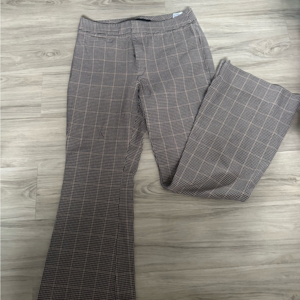 Banana Republic Houndstooth Trousers in Brown and Cream